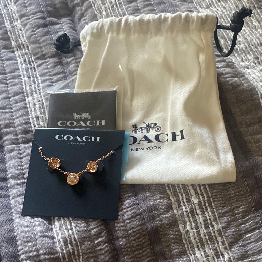 Coach Gold Necklace with Charm Accents